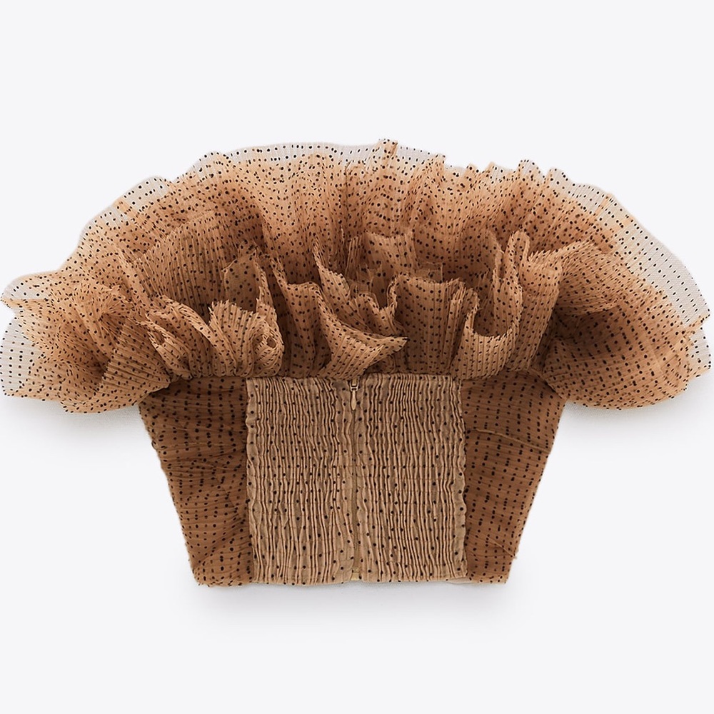 ZARA TULE CROP TOP - Picture 6 of 10
